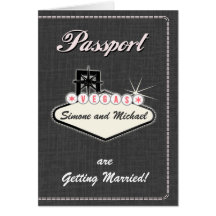 Pass Einladung oder Save the Date LAS VEGAS Karten