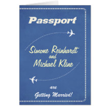 Pass-Einladung oder Save the Date Retro Fluglinie Grußkarten