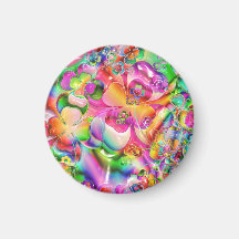 Pastel Hearts, Flowers and Clovers in Abstract For Magnet