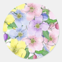 PastellBlumen - Aufkleber