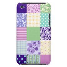 Pastellrosa und lila Girly Musterquadrate iPod Case-Mate Case