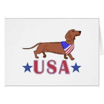 Patriotic USA Dachshund Cards