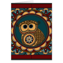 Patriotische Eule Mandala-Gruß Karte
