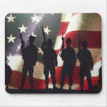 Patriotische Militärsoldat-Silhouetten Mousepads