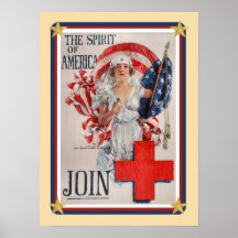 Patriotische USA - Rotes Kreuz verbinden Plakat