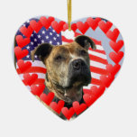 Patriotische Verzierung das pitbull des Valentinsg Weihnachtsbaum Ornamente
