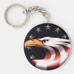 Patriotischer Adler mit US Flagge Keychain Schlüsselbänder