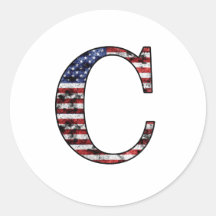Patriotischer Held C Runder Sticker