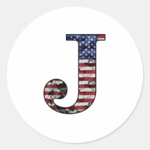 Patriotischer Held J Runder Sticker