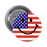 Patriotischer Smiley Anstecknadelbuttons