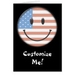 Patriotischer USA-Flaggen-Smiley Karten