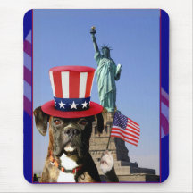 Patriotisches Boxerhundmousepad