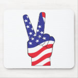 Patriotisches Friedenszeichen USA Mauspad