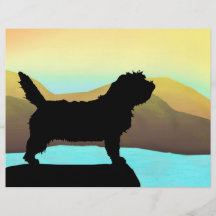PBGV Hund durch das Meer Flyer Druck