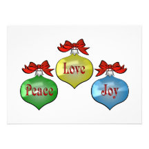 Peace Love Joy Custom Invitations