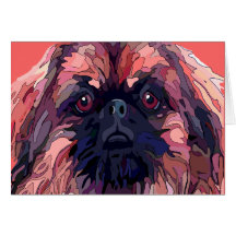 Pekingese helle Farbgruß-Karten