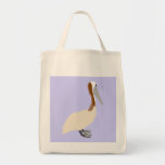 Pelikan auf weißer Tasche