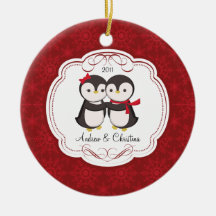 Penguin-Paar-Liebe-niedliche Weihnachtsverzierung Weinachtsornamente