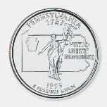 Pennsylvania-Staats-Viertelmagnet 1999 Kühlschrankmagnete