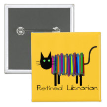 Pensionierte Bibliothekar-Buch-Katzen-Geschenke Anstecknadel