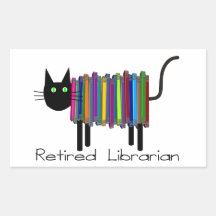 Pensionierte Bibliothekar-Buch-Katzen-Geschenke Rechteckige Aufkleber
