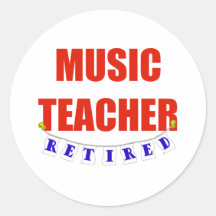 PENSIONIERTER MUSIK-LEHRER RUNDE STICKER