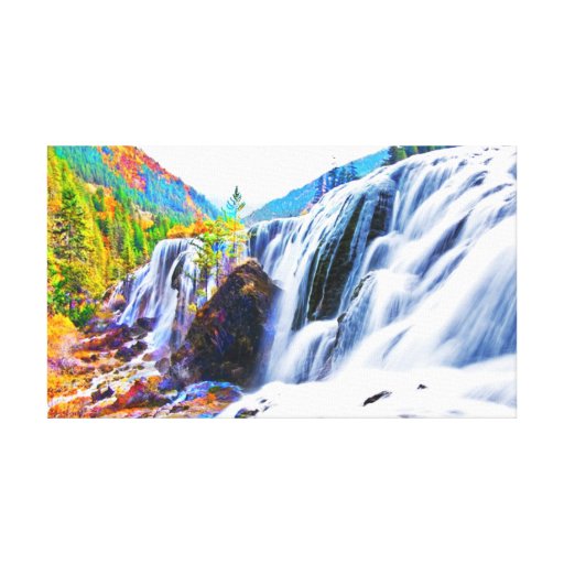 Perlen-Strand-Wasserfall ausgedehnter Leinwand-Dru Leinwanddrucke