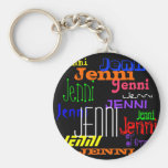 Personalisierte bunte Namenscollage Keychain Schlüsselanhänger