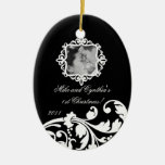 Personalisierte Foto-Verzierungs-Schwarz-weißes Bl Ornamente