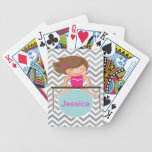 Personalisierte Gymnastik-brünette Stangen-Spielka Pokerkarten