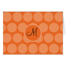 Personalisierte Monogramm-Initialen-orange Polka-P Grußkarten