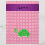 Personalisierte niedliche Schildkröterosanamenssch Vollfarbige Flyer