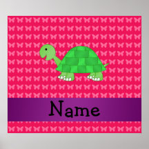 Personalisierte niedliche Schildkröterosanamenssch Plakatdrucke