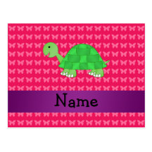 Personalisierte niedliche Schildkröterosanamenssch Postkarten