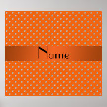 Personalisierte orange Namensdiamanten Posterdrucke