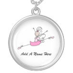 Personalisierte rosa Ballerina-Halskette