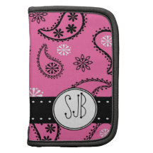 Personalisierte rosa Paisley-Land-Art Planer