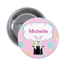 Personalisierter magischer Kaninchen-Knopf Anstecknadelbutton