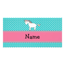 Personalisierter niedlicher Namensunicorn Photo Karte