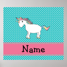 Personalisierter niedlicher Namensunicorn Plakat