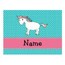 Personalisierter niedlicher Namensunicorn Postkarten