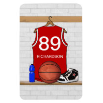 Personalisierter roter Basketball Jersey (ROT) magnete