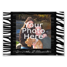 Personalisierter Zebra Stripes schwarze Foto-Grenz