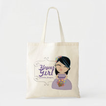 Personalisiertes Blumen-Mädchen HOCHZEIT Andenken- Tasche