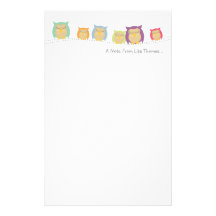 Personalisiertes Eulen-Anmerkungs-Papier Individuelle Druckpapiere