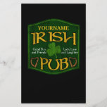 Personalisiertes irisches Pub-Zeichen Flyerdesign