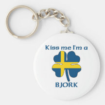 Personalisiertes Schwede küsst mich, den ich Bjork Schlüsselanhänger
