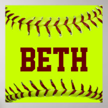 Personalisiertes Softball-Plakat