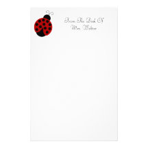 Personalized Ladybug Stationery