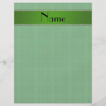Personalized name green plaid pattern full color flyer
